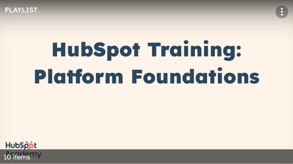 HubSpot Platform foundation Playlist